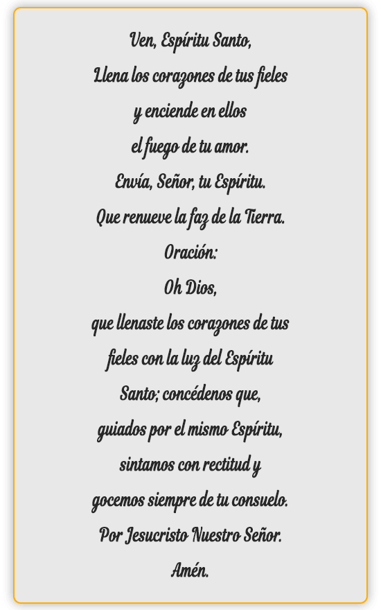 oración ven espíritu santo